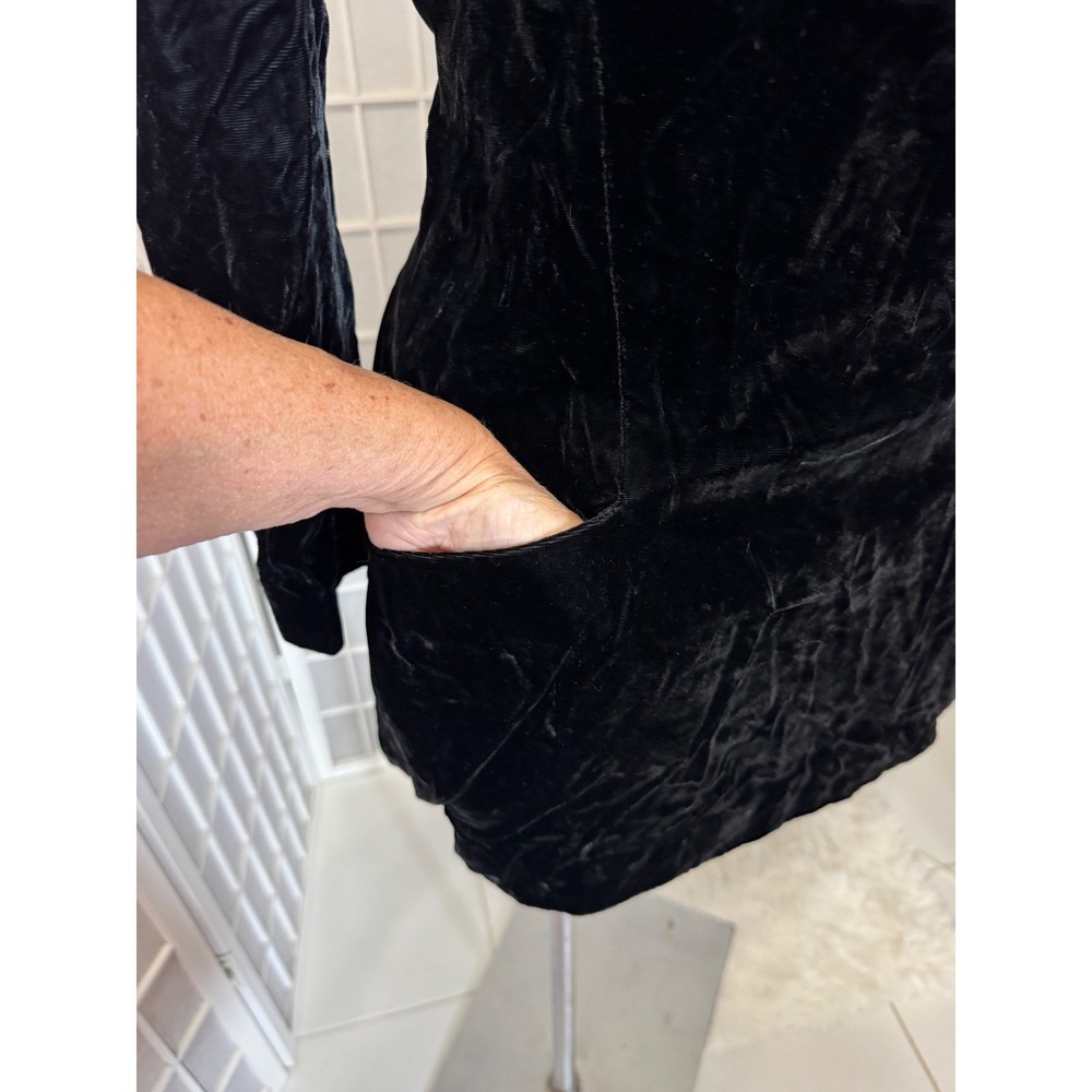 Vintage 1980s Richard Warren for Saks Fifth Avenue Velvet Tunic Back Button 10 - Picture 5 of 14